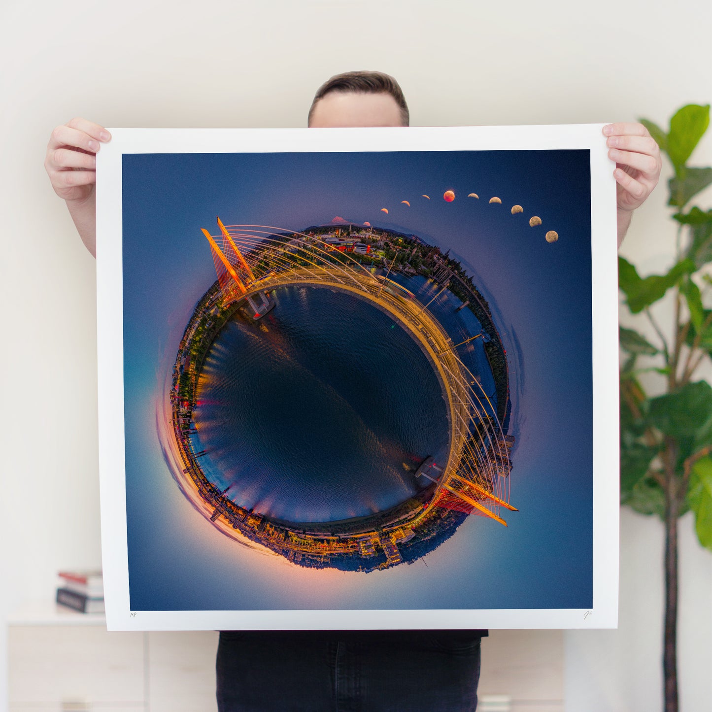 Lunar Eclipse over Tilikum Crossing Bridge (2026) - Signed & Numbered Museum Grade Print