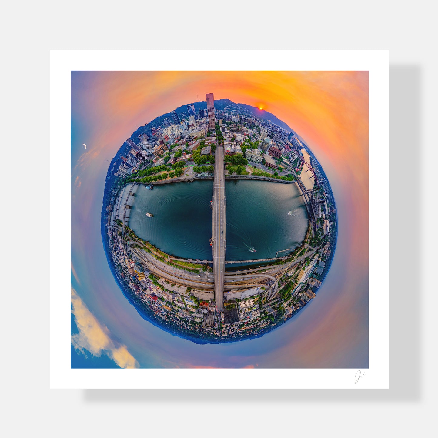 Willamette River Sunset (2024) - Signed Print