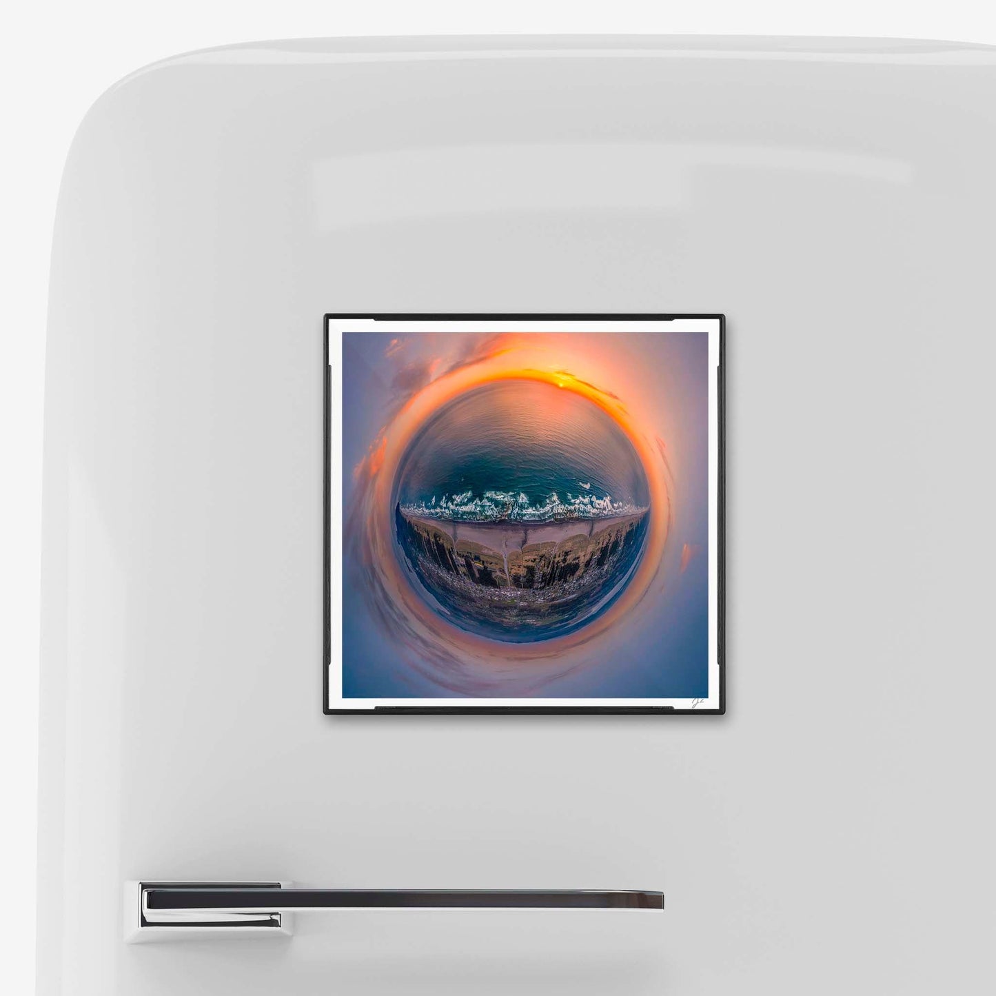 Lil' Planets Long Beach Sunset (2023) - Magnetic Mini Framed Signed Print