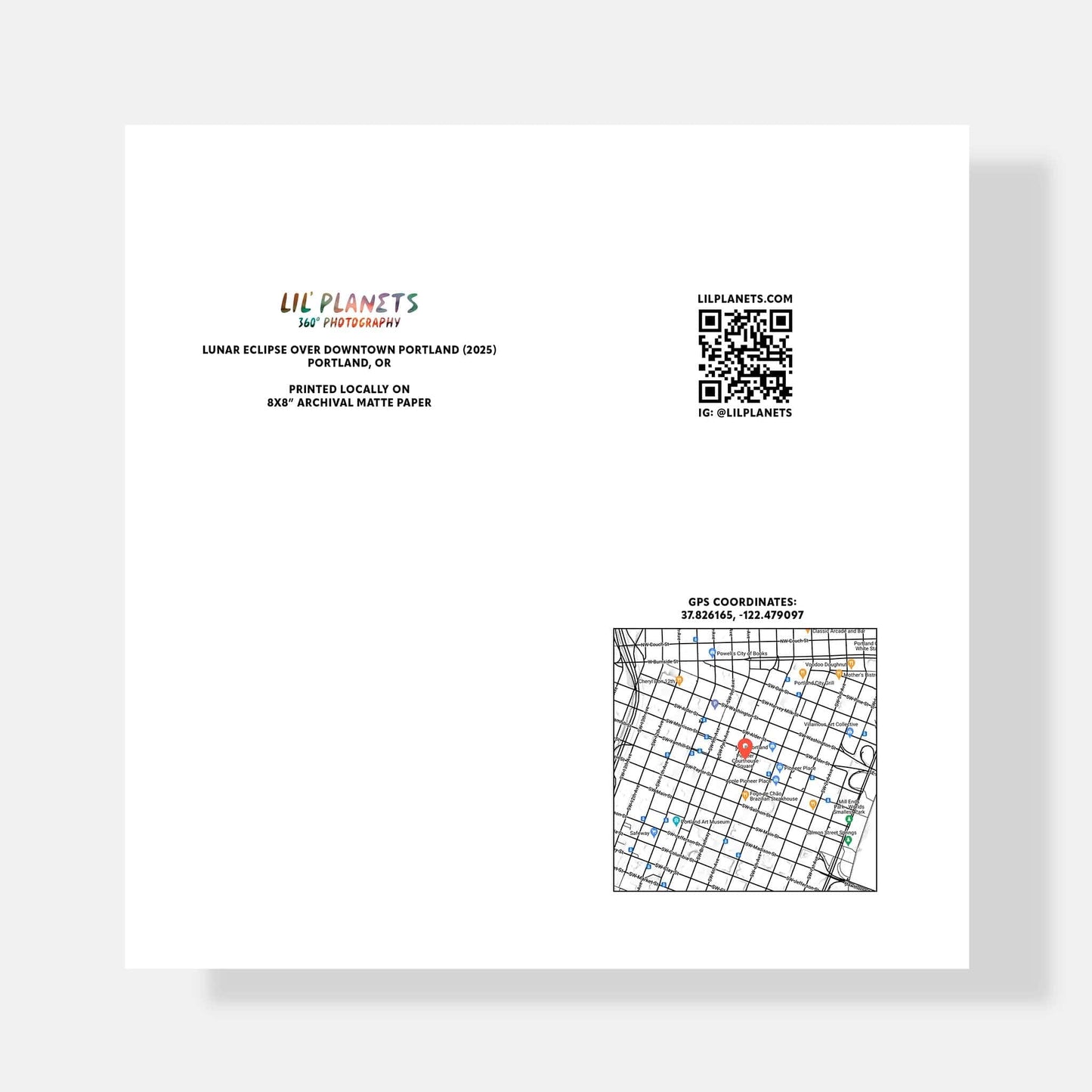 Lil' Planets Lunar Eclipse over Downtown Portland (2025) - Signed Archival Print