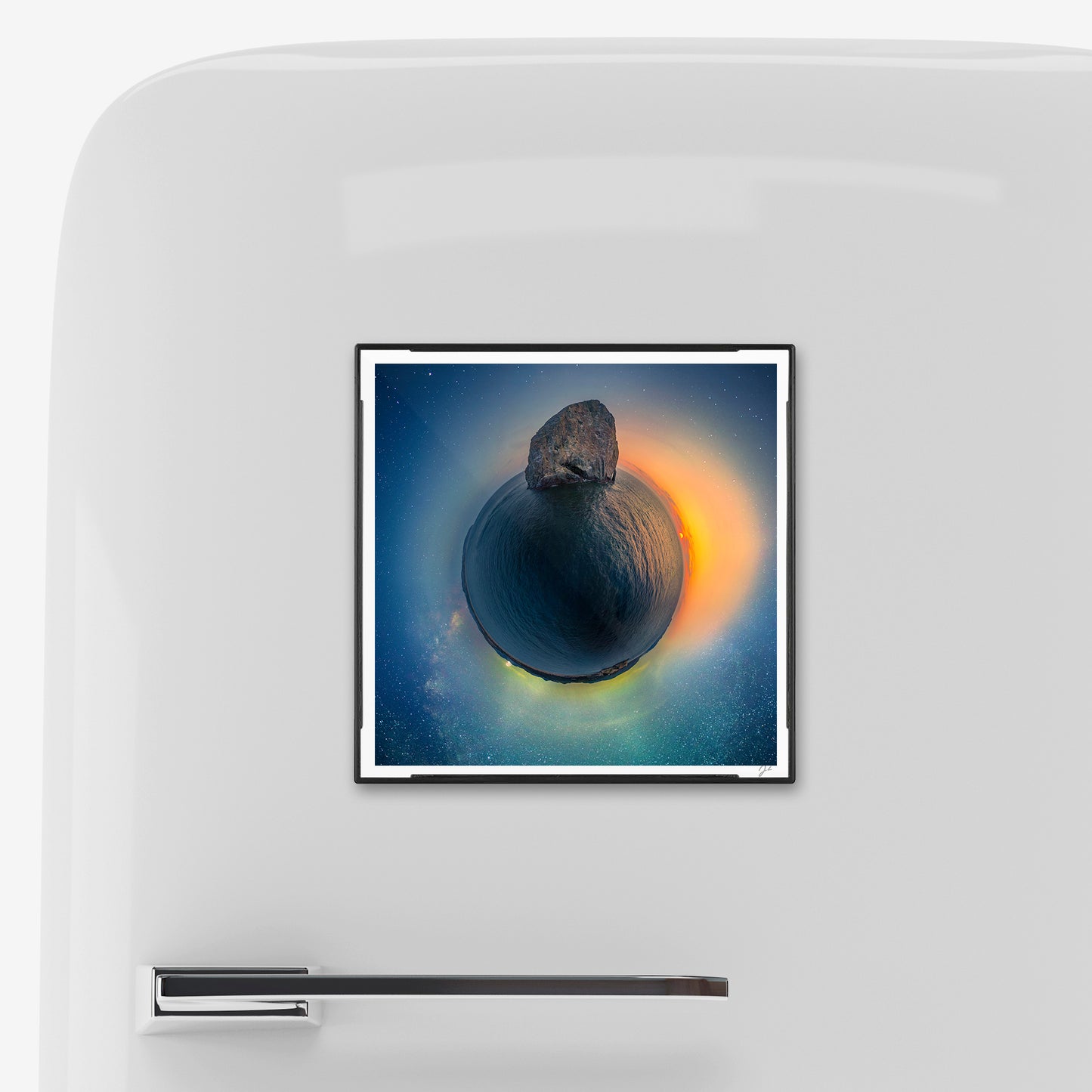 Chief Kiwanda Rock Milky Way, Sunset & Moonrise(2025) - Magnetic Mini Framed Signed Print