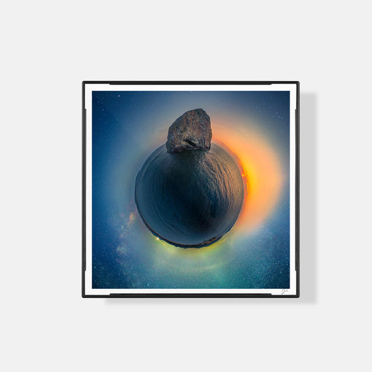 Chief Kiwanda Rock Milky Way, Sunset & Moonrise(2025) - Magnetic Mini Framed Signed Print