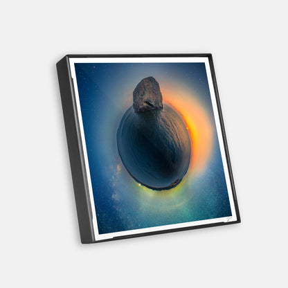 Chief Kiwanda Rock Milky Way, Sunset & Moonrise(2025) - Magnetic Mini Framed Signed Print