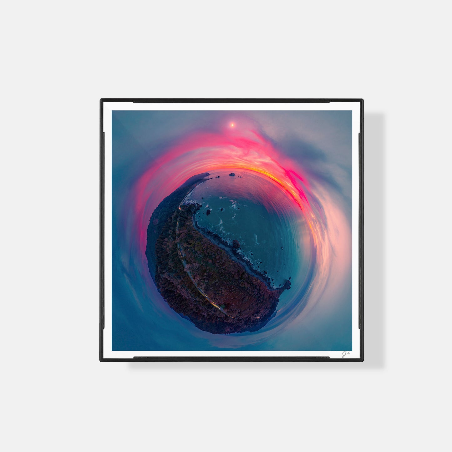 False Klamath Cove, Lost Coast Moonrise (2025) - Magnetic Mini Framed Signed Print