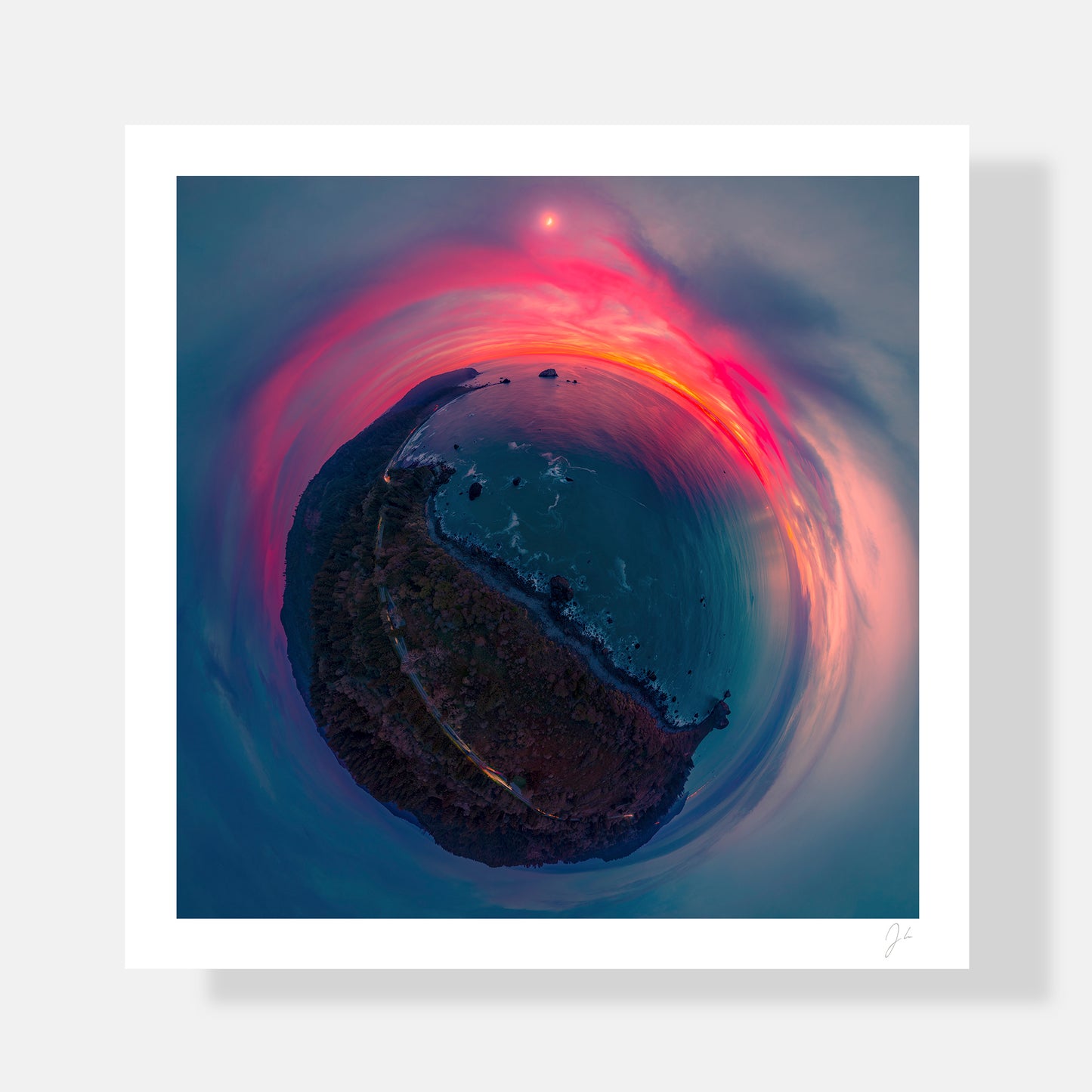 False Klamath Cove, Lost Coast Moonrise (2025) - Signed Print