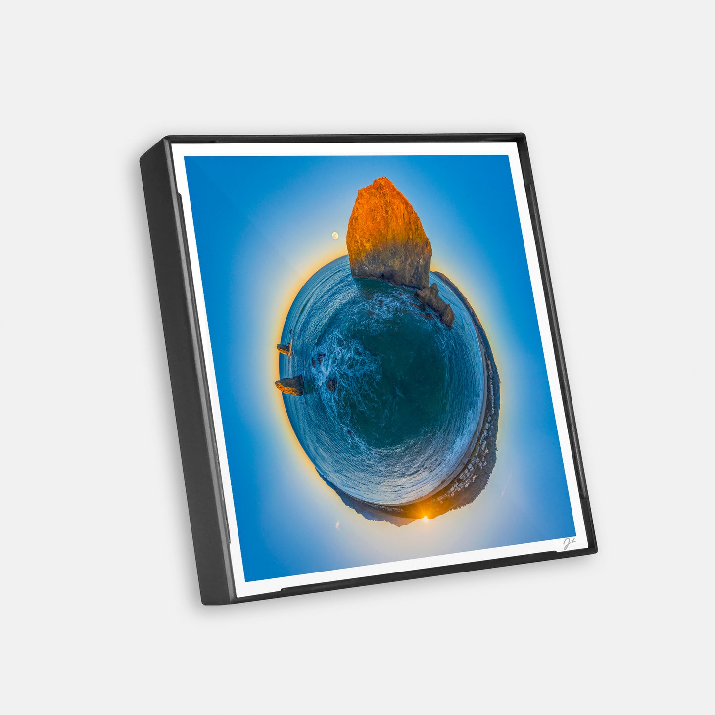Haystack Rock Sunrise (2025) - Magnetic Mini Framed Signed Print