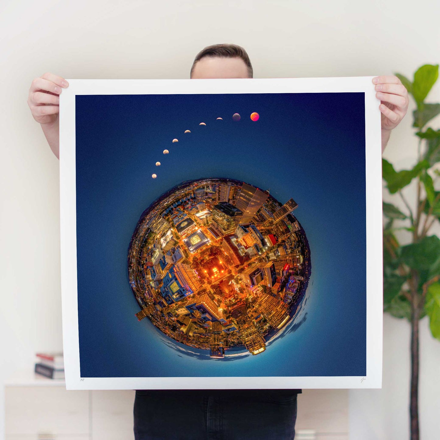 Lunar Eclipse Over Downtown Portland (2025) - Signed & Numbered Museum Grade Print