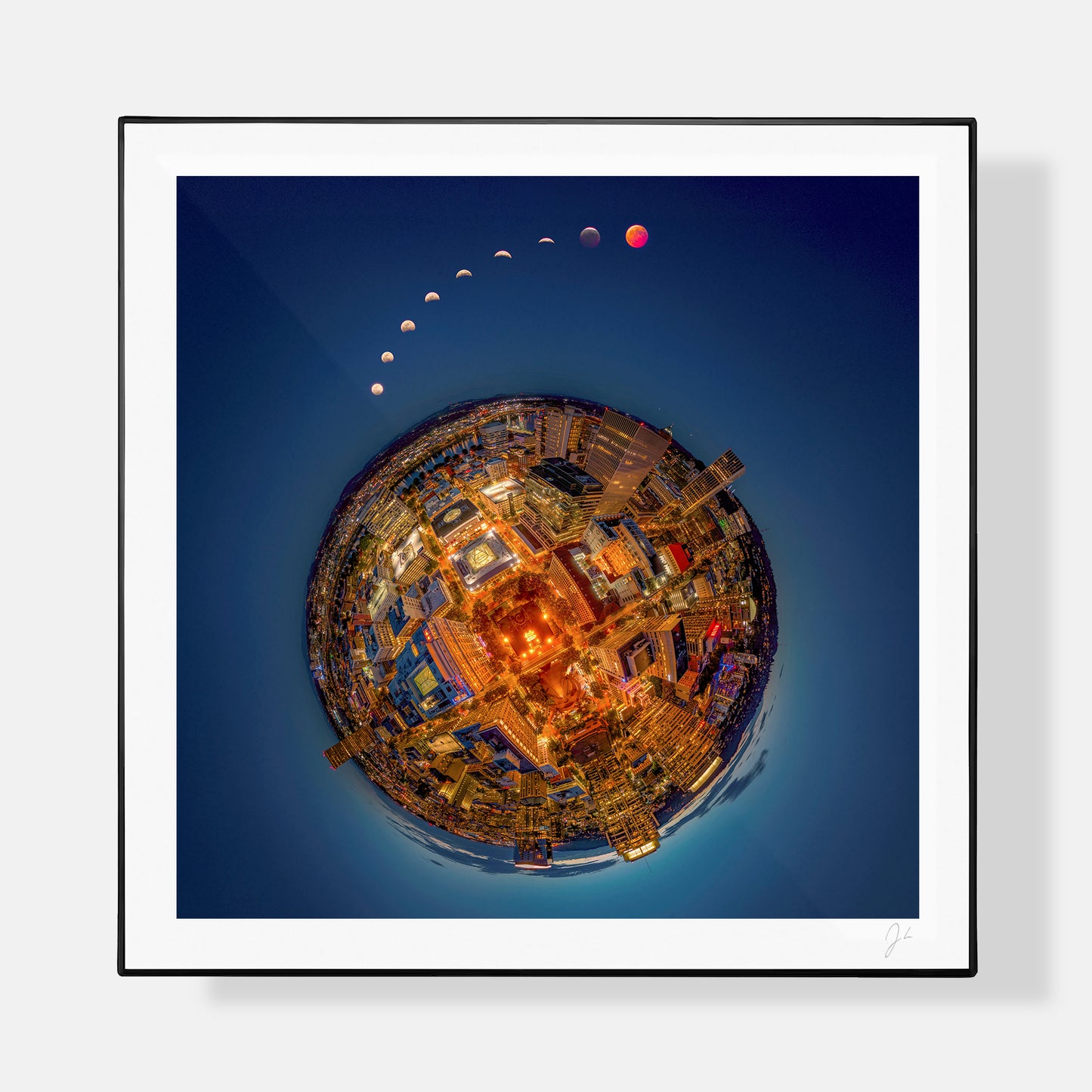 Lunar Eclipse over Downtown Portland (2025) - Signed Print