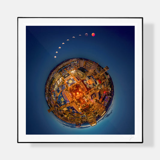 Lunar Eclipse over Downtown Portland (2025) - Signed Print