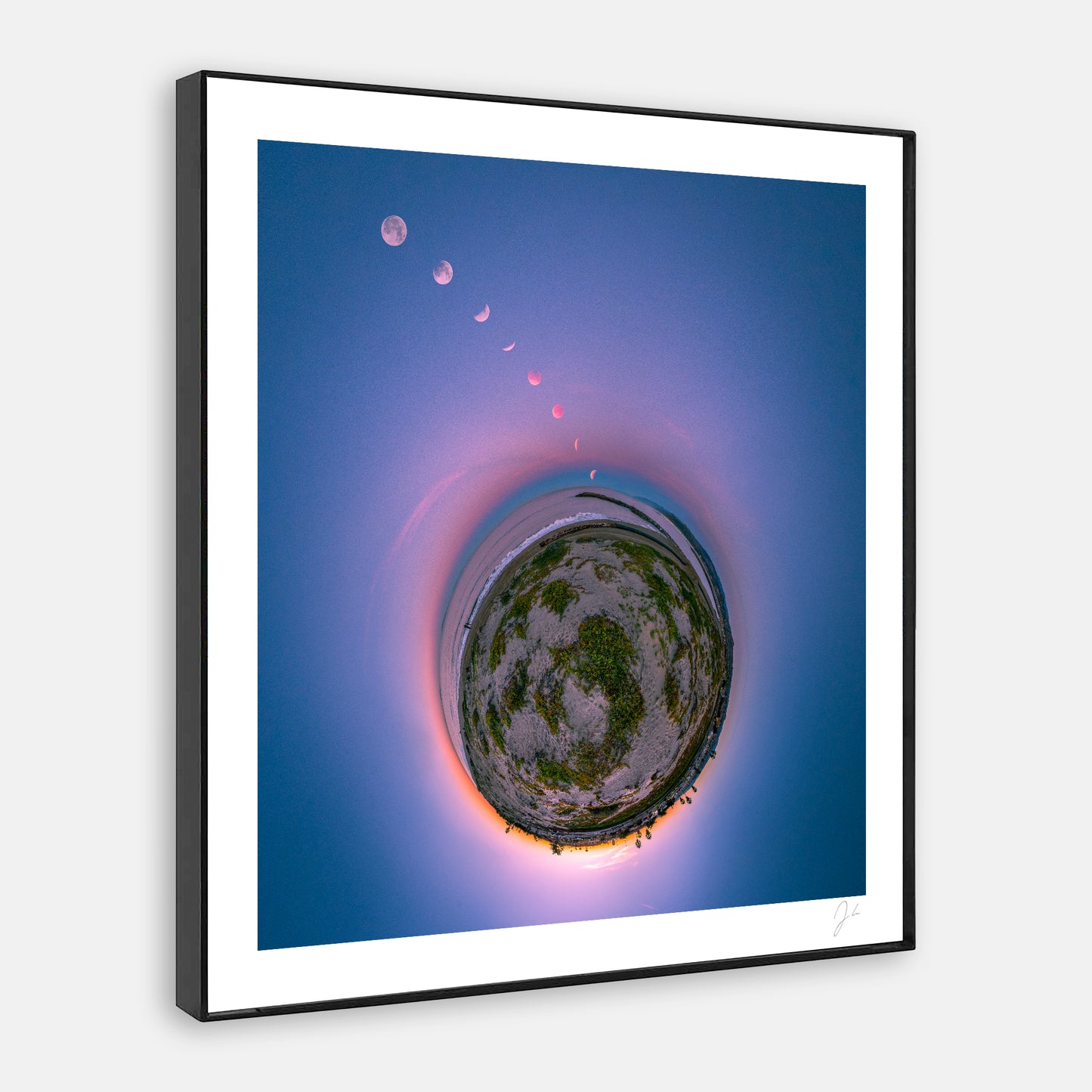 Lunar Eclipse over Harbor Cove Beach (2018) - Signed Print