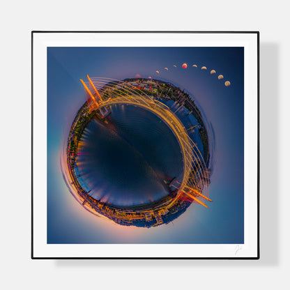 Lunar Eclipse over Tilikum Crossing Bridge (2026) - Signed Print
