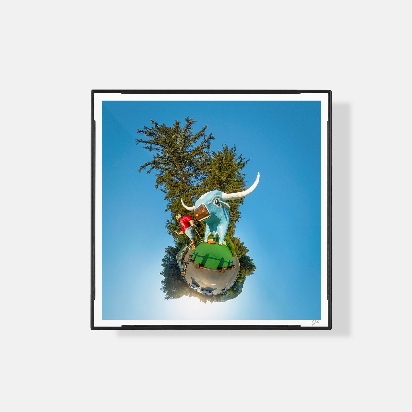 Paul Bunyan & The Blue Ox (2018) - Magnetic Mini Framed Signed Print