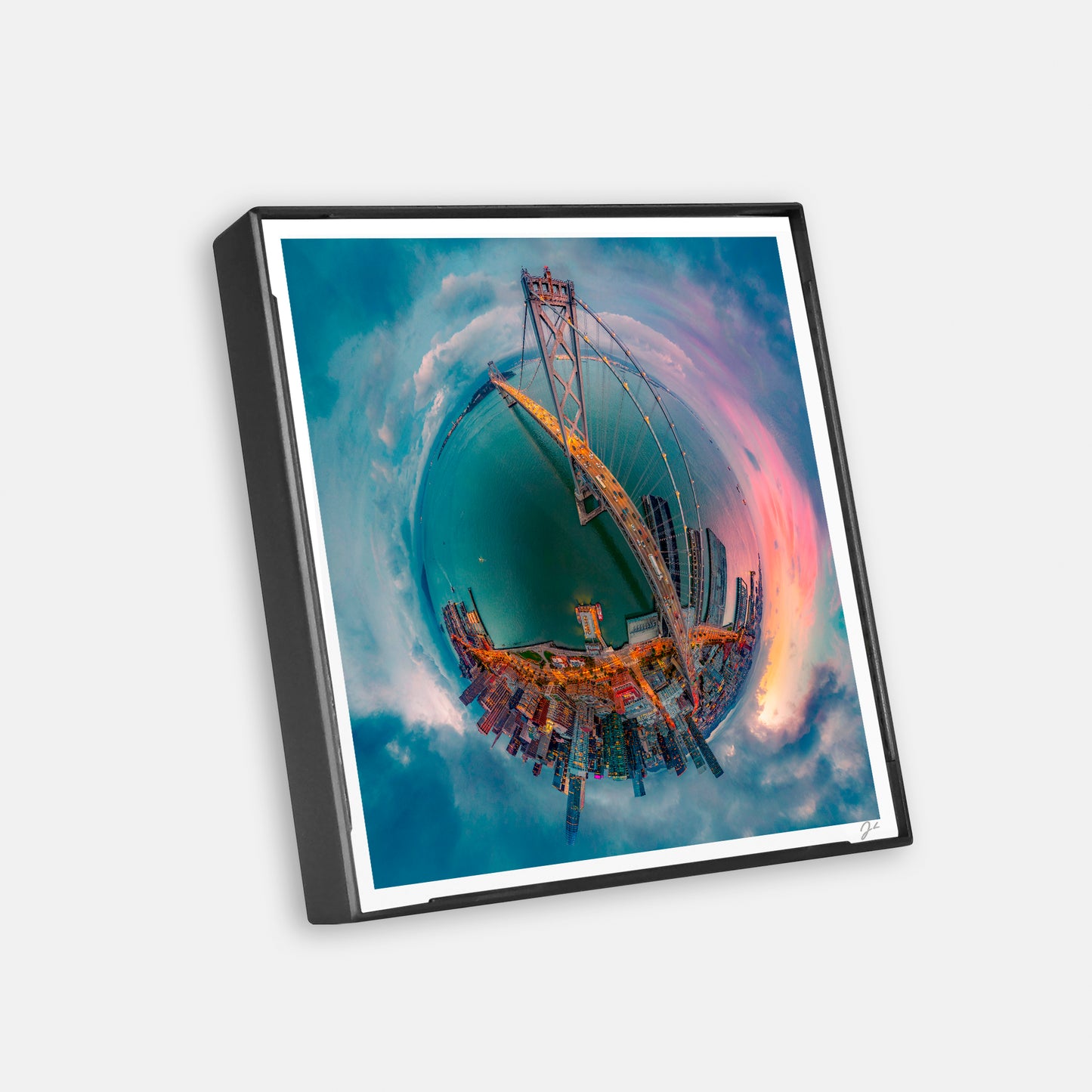 San Francisco-Oakland Bay Bridge (2025) - Magnetic Mini Framed Signed Print