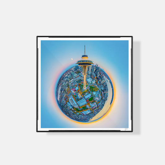 Seattle Skyline (2026) - Magnetic Mini Framed Signed Print
