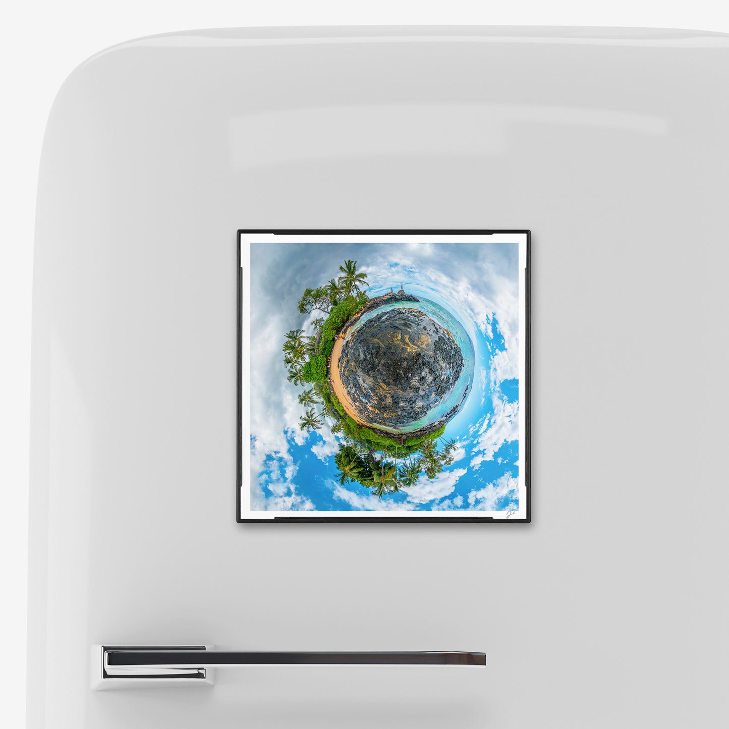 Pa'ako Beach (Secret Cove) (2025) - Magnetic Mini Framed Signed Print