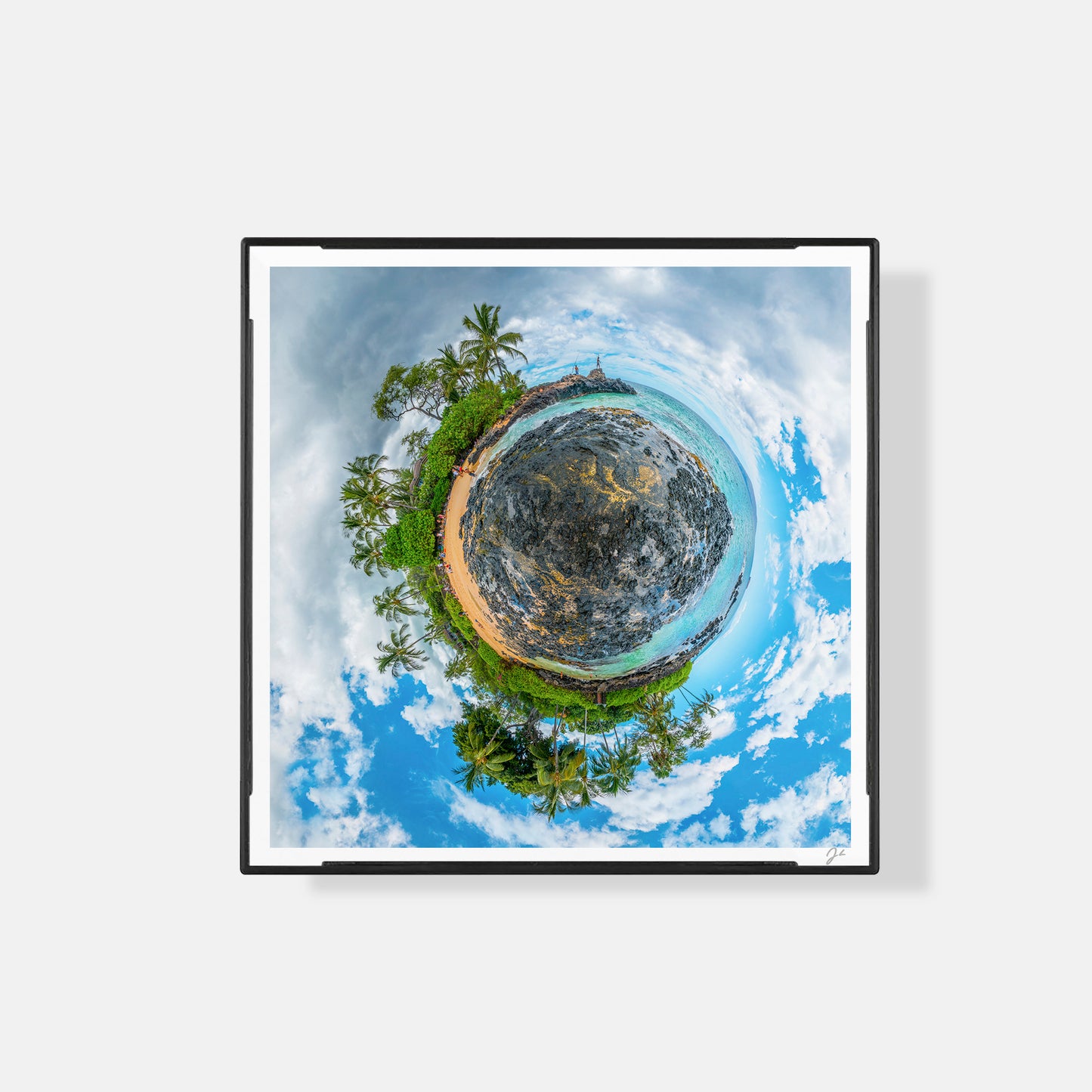 Pa'ako Beach (Secret Cove) (2025) - Magnetic Mini Framed Signed Print
