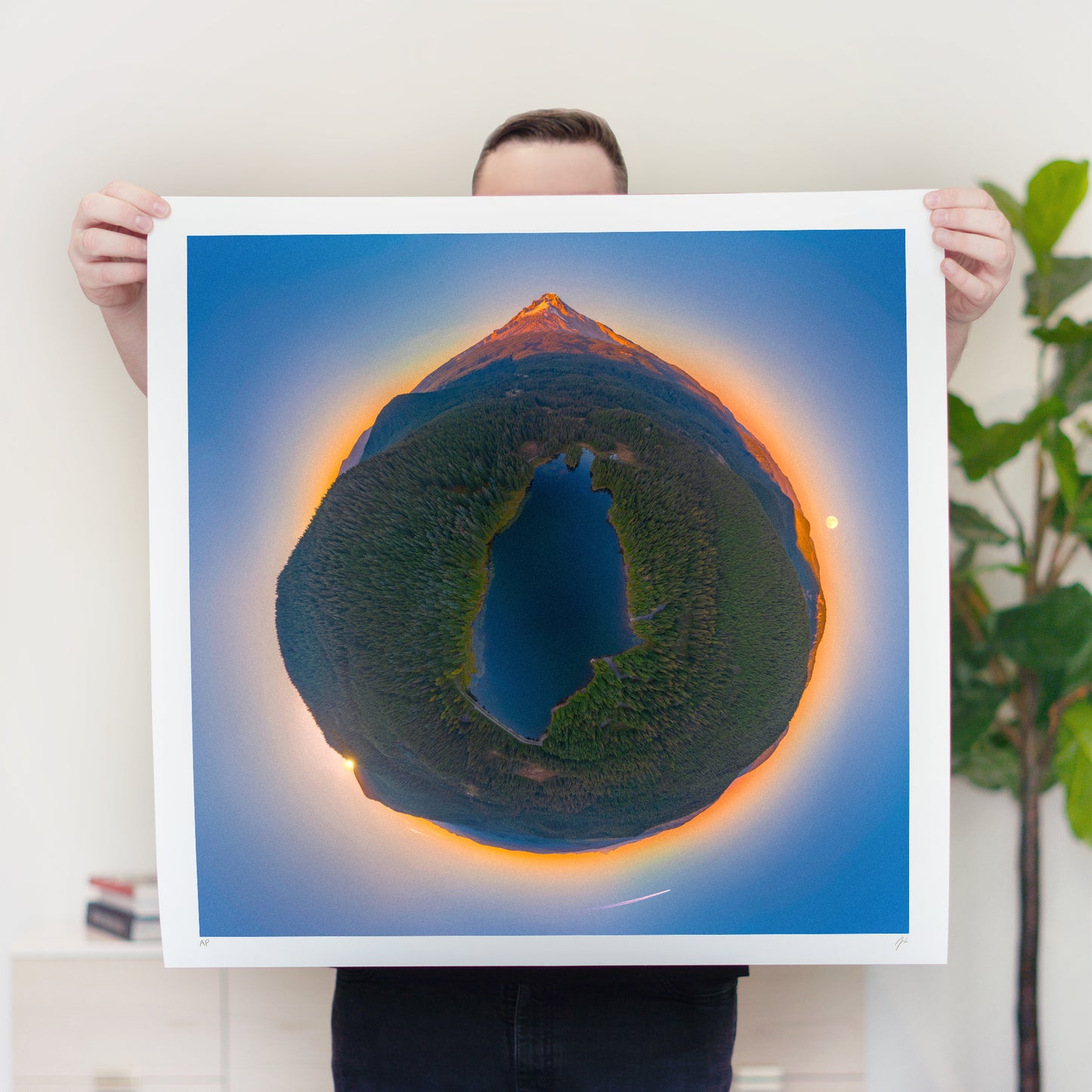 Trillium Lake Harvest Moonrise (2025) - Signed & Numbered Museum Grade Print