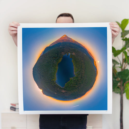 Trillium Lake Harvest Moonrise (2025) - Signed & Numbered Museum Grade Print