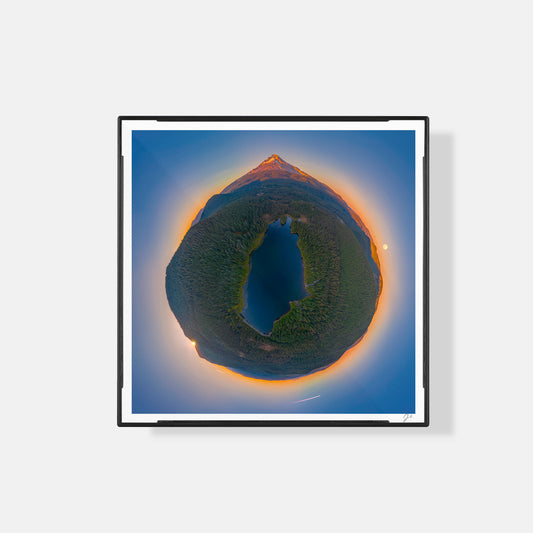 Trillium Lake Harvest Moonrise (2025) - Magnetic Mini Framed Signed Print