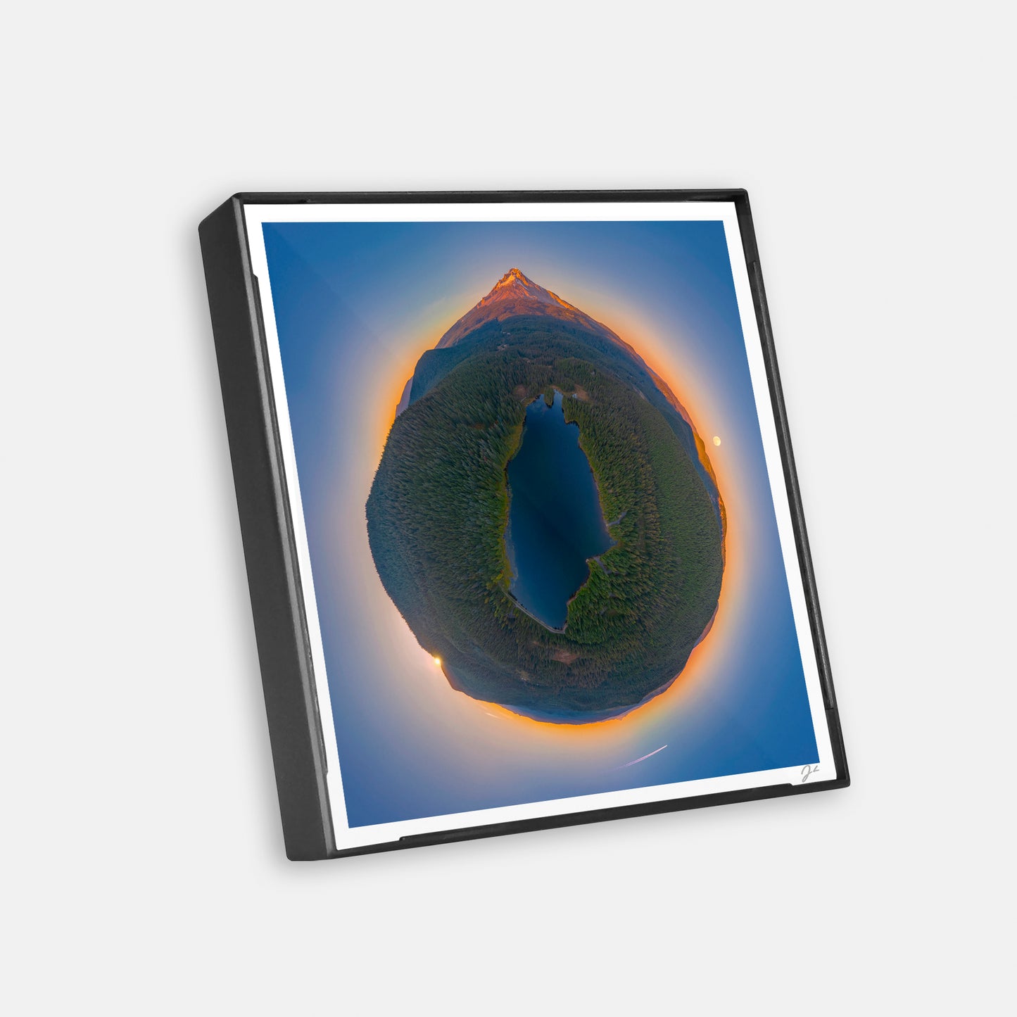 Trillium Lake Harvest Moonrise (2025) - Magnetic Mini Framed Signed Print