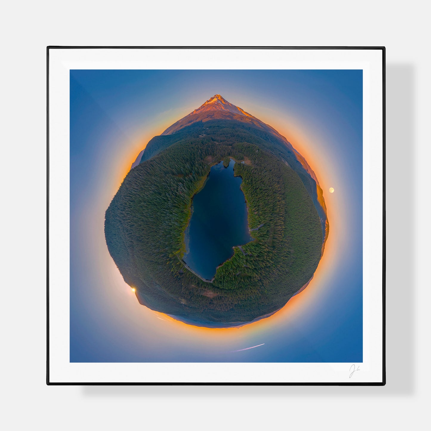 Trillium Lake Harvest Moonrise (2025) - Signed Print