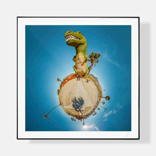 Lil' Planets 8x8" (Small) / + Black Signature Frame w/ Real Glass Cabazon Dinosaurs (2016) - Signed Archival Print
