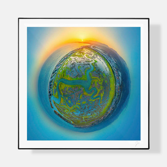 Lil' Planets 8x8" (Small) / + Black Signature Frame w/ Real Glass Carpinteria Salt Marsh (2024) - Signed Archival Print