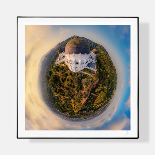 Lil' Planets 8x8" (Small) / + Black Signature Frame w/ Real Glass Griffith Observatory (2024) - Signed Archival Print