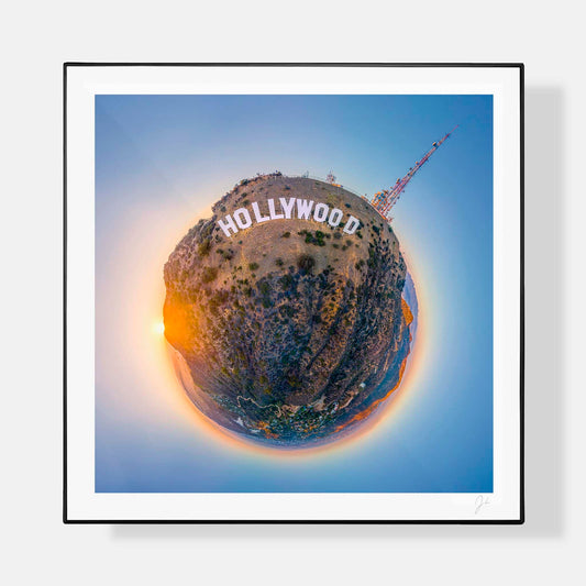 Lil' Planets 8x8" (Small) / + Black Signature Frame w/ Real Glass Hollywood Sign (2021) - Signed Archival Print