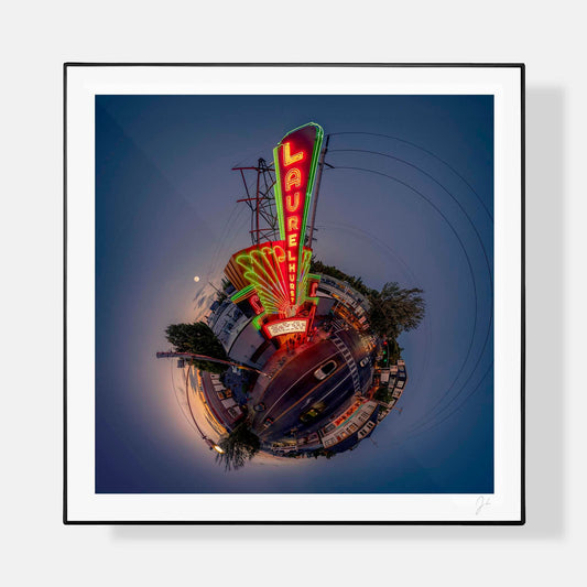Lil' Planets 8x8" (Small) / + Black Signature Frame w/ Real Glass Laurelhurst Theatre (2023) - Signed Archival Print