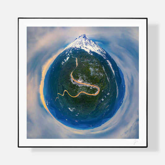 Lil' Planets 8x8" (Small) / + Black Signature Frame w/ Real Glass Mt. Hood (2024) - Signed Archival Print