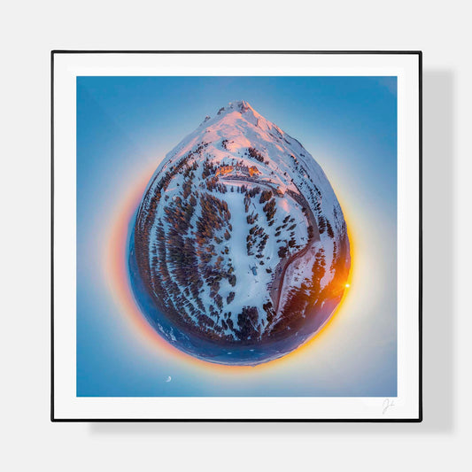 Lil' Planets 8x8" (Small) / + Black Signature Frame w/ Real Glass Mt. Hood (2025) - Signed Archival Print