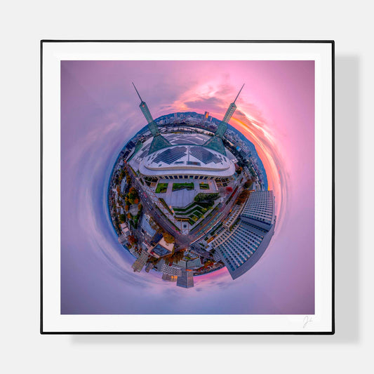 Lil' Planets 8x8" (Small) / + Black Signature Frame w/ Real Glass Oregon Convention Center (2023) - Signed Archival Print