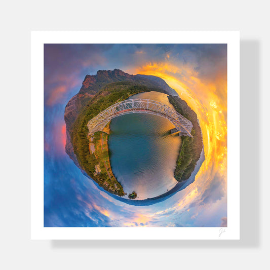 Lil' Planets 8x8" (Small) / Print Only Bridge of the Gods (2024) - Signed Archival Print