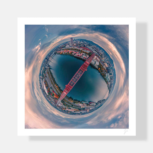 Lil' Planets 8x8" (Small) / Print Only Broadway Bridge (2021) - Signed Archival Print