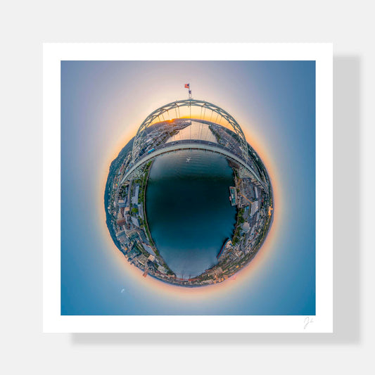 Lil' Planets 8x8" (Small) / Print Only Fremont Bridge (2023) - Signed Archival Print