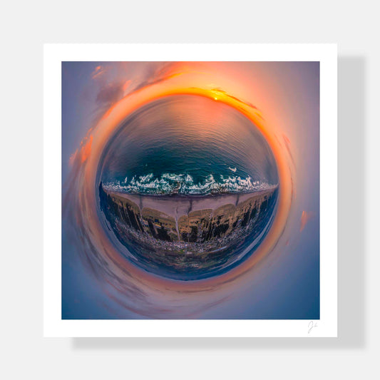 Lil' Planets 8x8" (Small) / Print Only Long Beach Sunset (2023) - Signed Archival Print