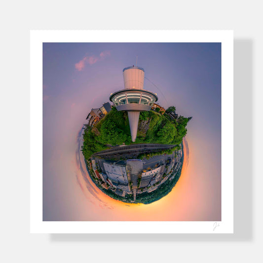 Lil' Planets 8x8" (Small) / Print Only Oregon City Municipal Elevator (2023) - Signed Archival Print