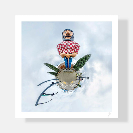 Lil' Planets 8x8" (Small) / Print Only Paul Bunyan Statue (2018) - Signed Archival Print
