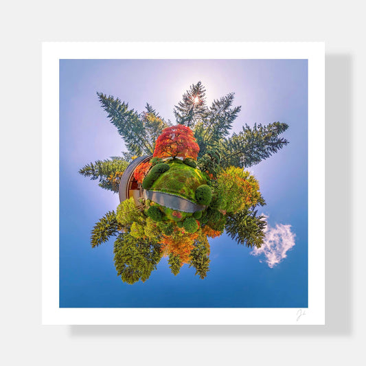 Lil' Planets 8x8" (Small) / Print Only Portland Japanese Garden (2022) - Signed Archival Print