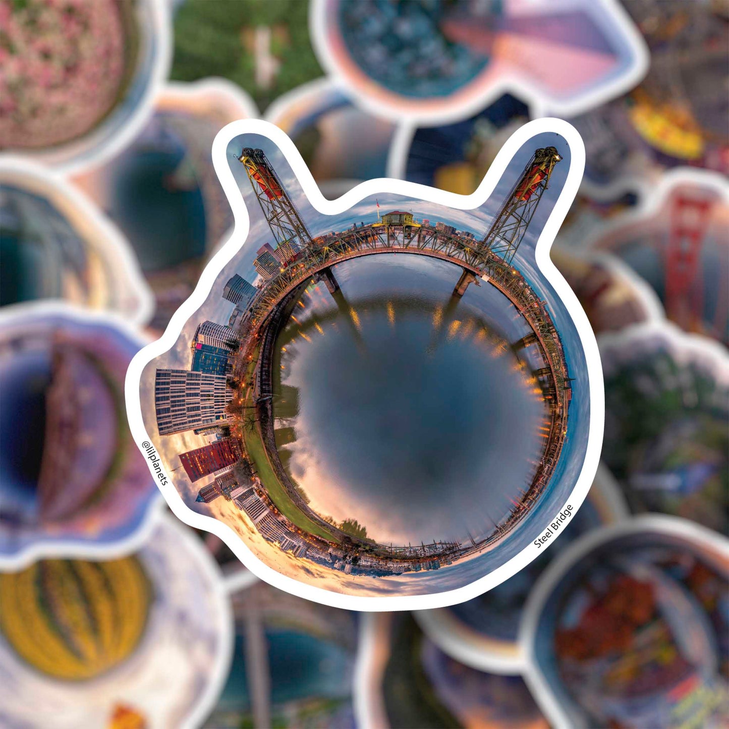 Lil' Planets Hawthorne Bridge (2024) - Die-cut Vinyl Sticker