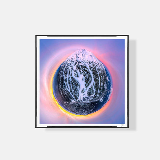 Lil' Planets Mt Bachelor (2023) - Magnetic Mini Framed Signed Print