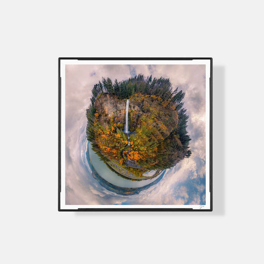 Lil' Planets Multnomah Falls (2023) - Magnetic Mini Framed Signed Print