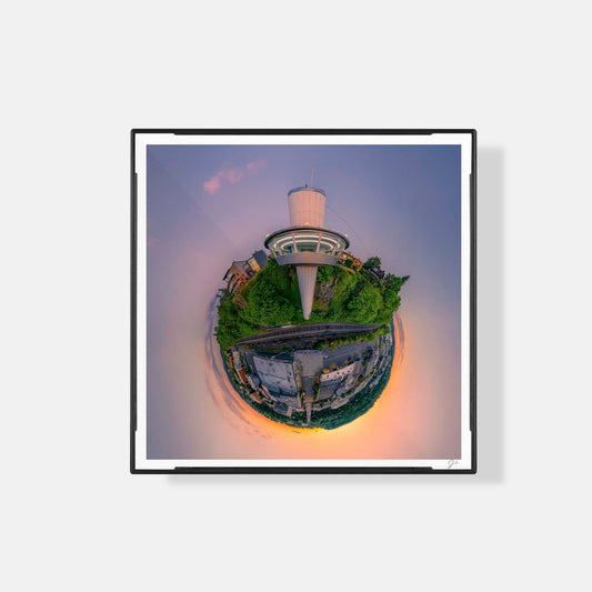 Lil' Planets Oregon City Municipal Elevator (2023) - Magnetic Mini Framed Signed Print