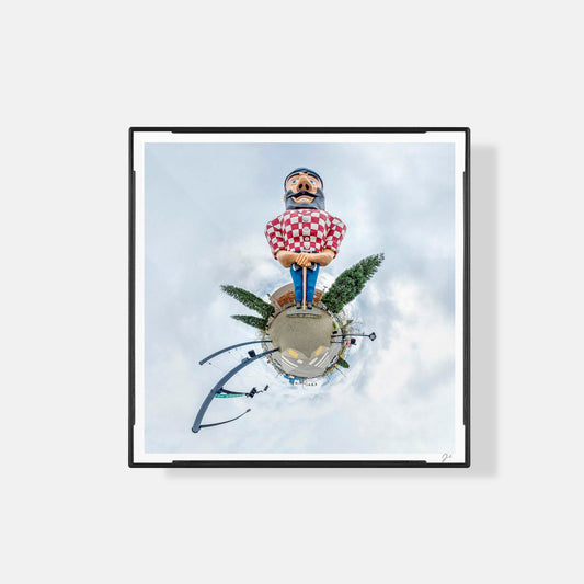 Lil' Planets Paul Bunyan Statue (2018) - Magnetic Mini Framed Signed Print