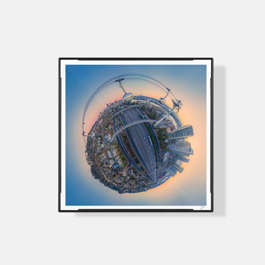 Lil' Planets Portland Aerial Tram (2025) - Magnetic Mini Framed Signed Print