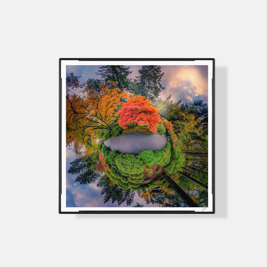 Lil' Planets Portland Japanese Garden (2024) - Magnetic Mini Framed Signed Print