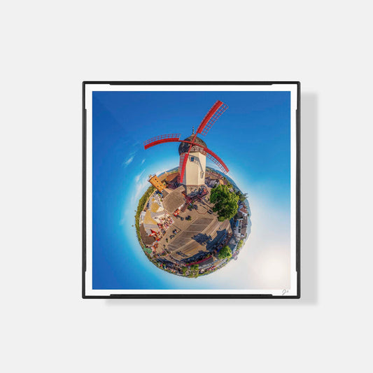 Lil' Planets Solvang Windmill (2024) - Magnetic Mini Framed Signed Print