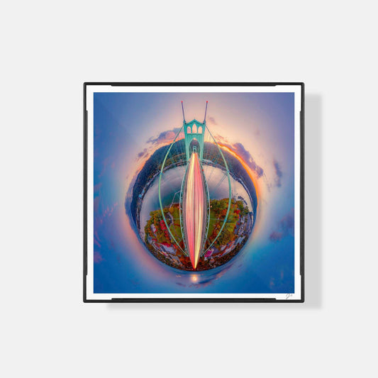 Lil' Planets St. Johns Bridge (2024) - Magnetic Mini Framed Signed Print
