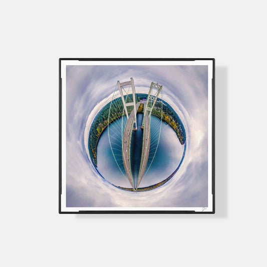 Lil' Planets Tacoma Narrows Bridge (2023) - Magnetic Mini Framed Signed Print
